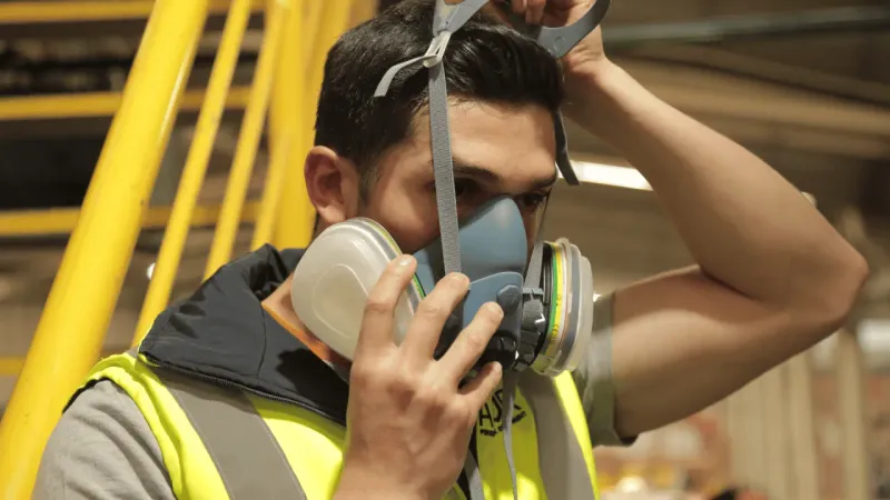 Máscaras de seguridad respiratoria con filtros para ambientes tóxicos - EPP protección de vías respiratorias